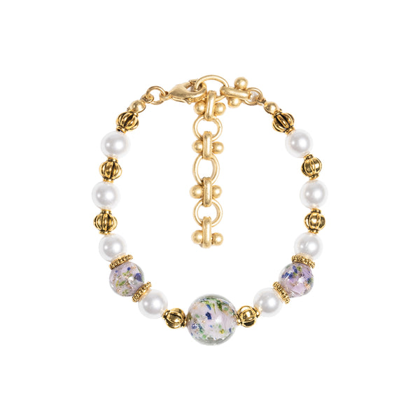 Lavender Liu Li & Pearl Bracelet
