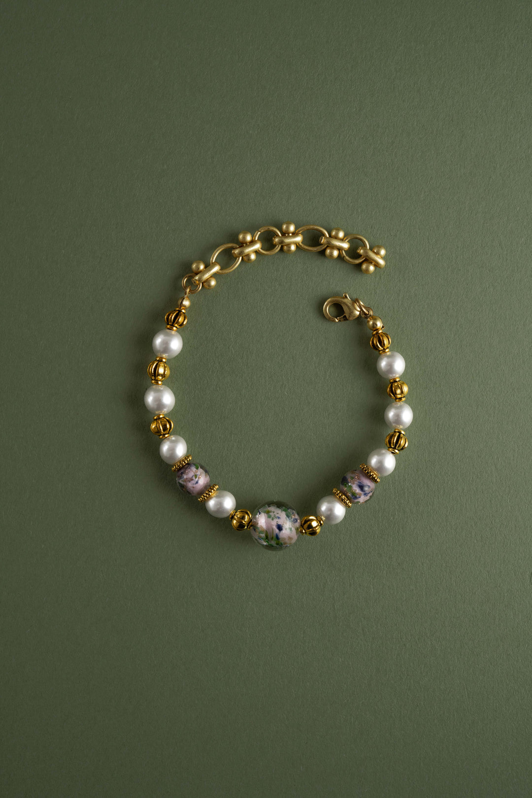 Lavender Liu Li & Pearl Bracelet