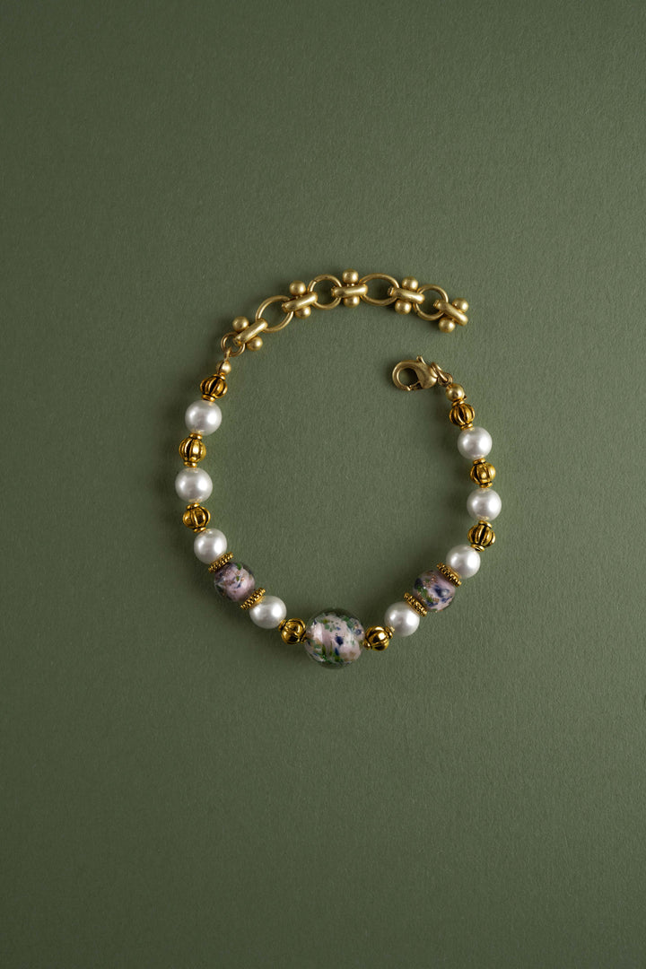 Lavender Liu Li & Pearl Bracelet