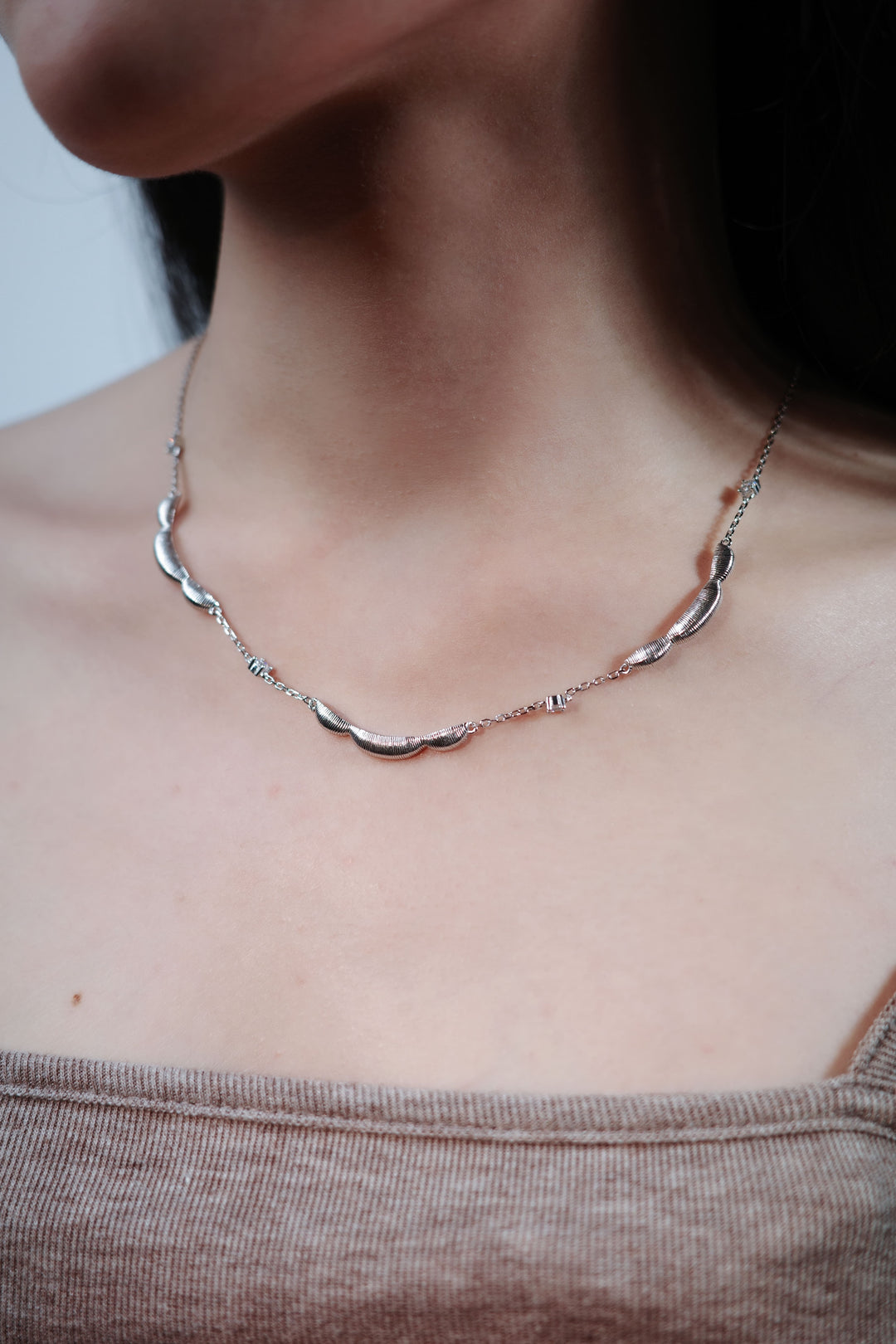 Lunar Arc Necklace in 925 Sterling Silver