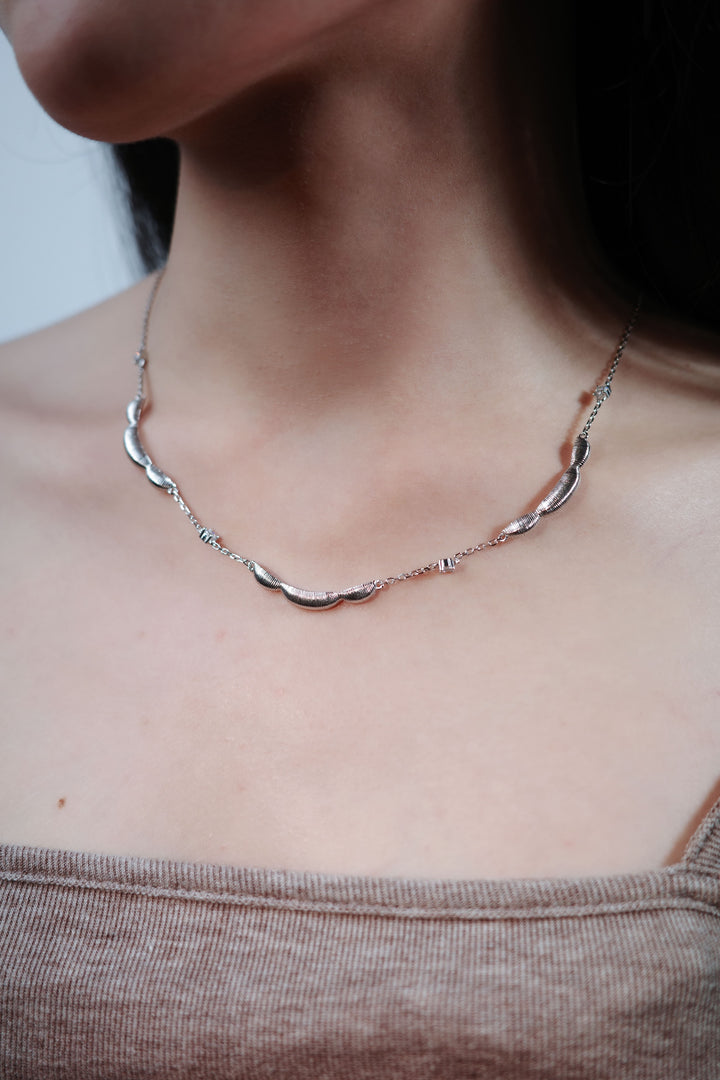 Lunar Arc Necklace in 925 Sterling Silver