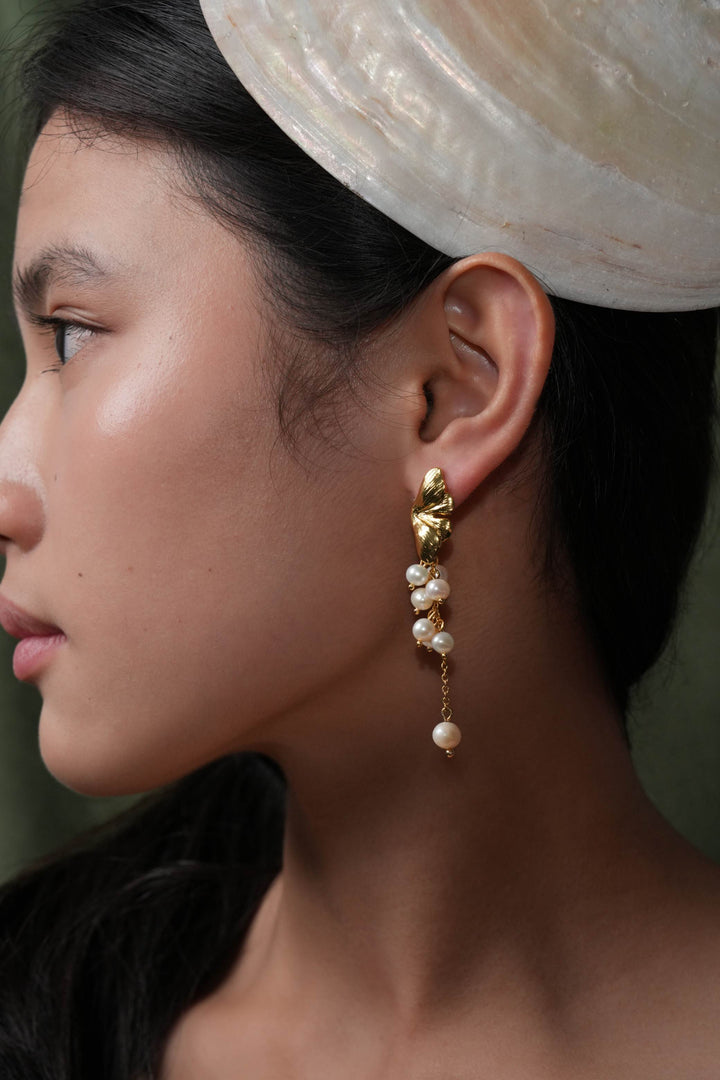 Melted Relic · Molten Pearl Dangle Earrings