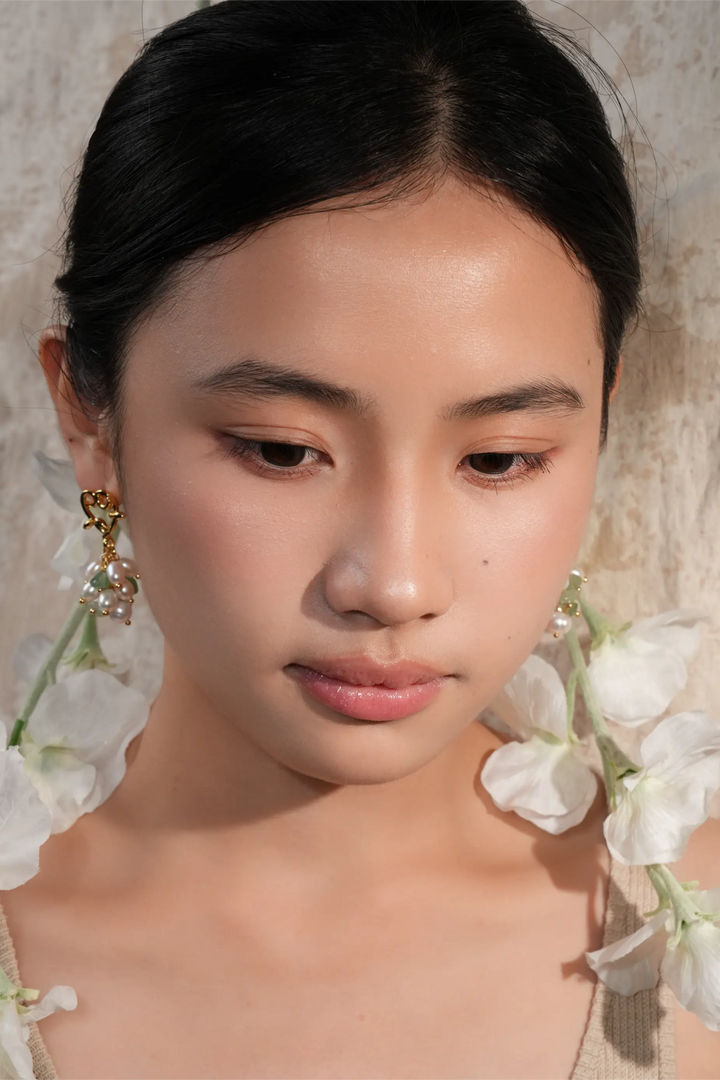 Melted Relic · Heart Pearl Cluster Earrings