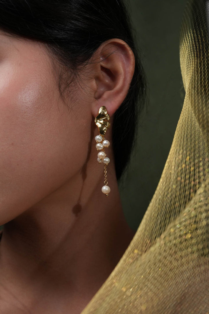 Melted Relic · Molten Pearl Dangle Earrings