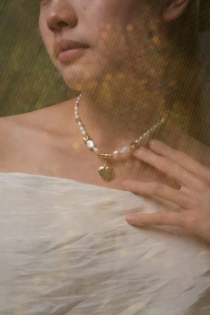 Melted Relic · Crushed Heart & Pearl Neclace