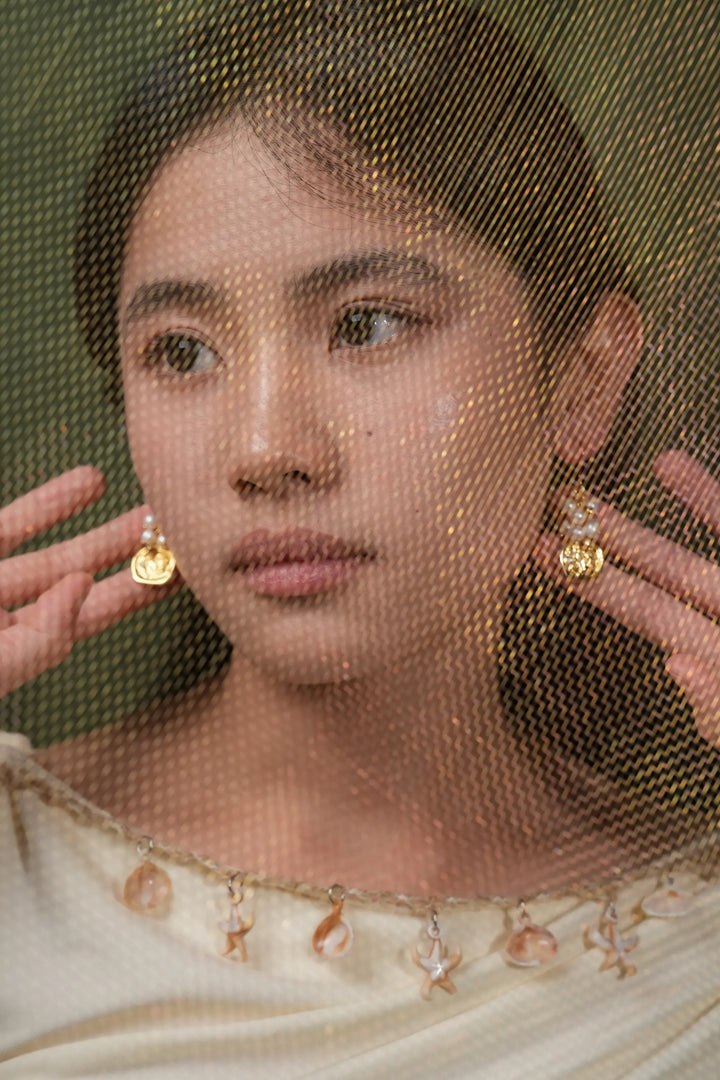 Melted Relic · Coin Pearl Earrings