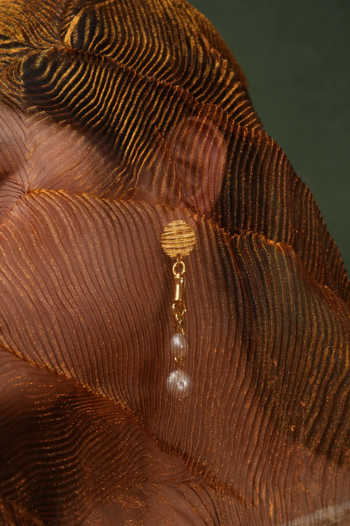Melted Relic · Textured Chain Pearl Earrings