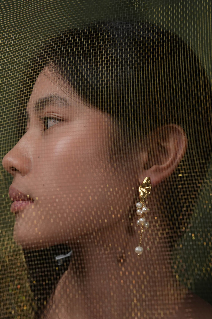 Melted Relic · Molten Pearl Dangle Earrings