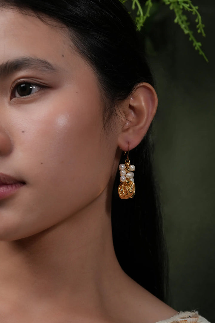 Melted Relic · Coin Pearl Earrings