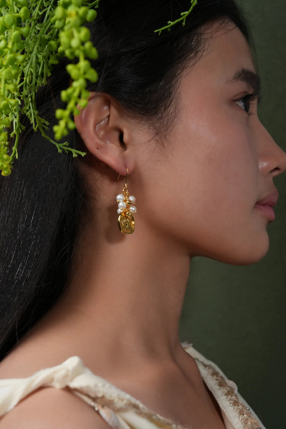 Melted Relic · Coin Pearl Earrings