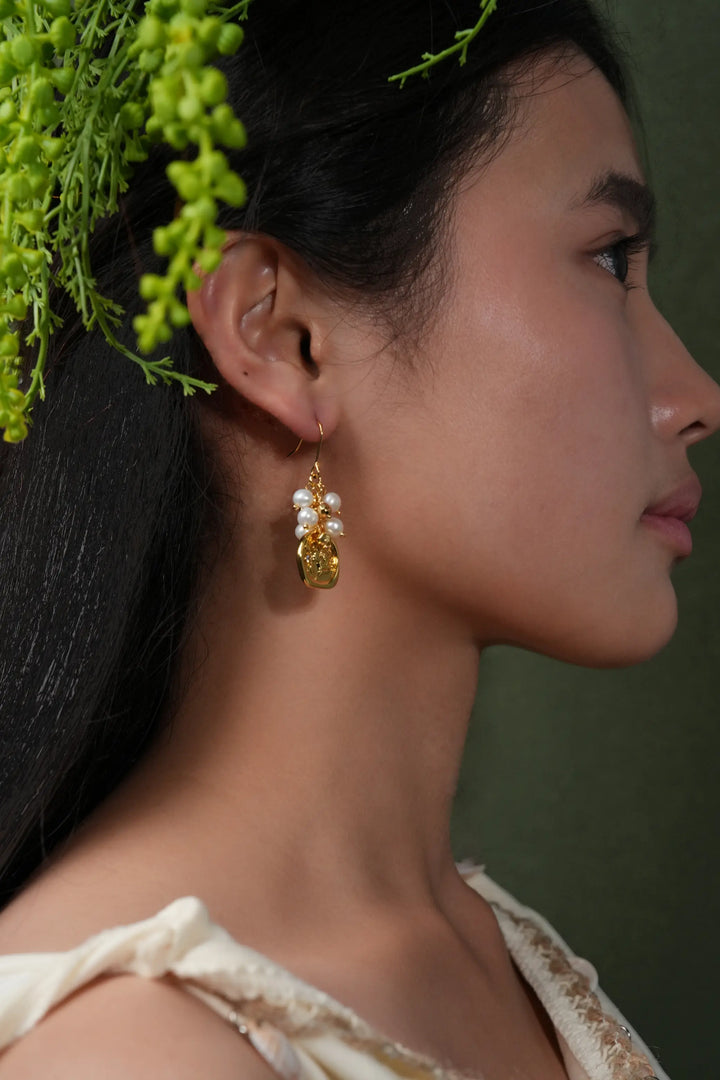 Melted Relic · Coin Pearl Earrings