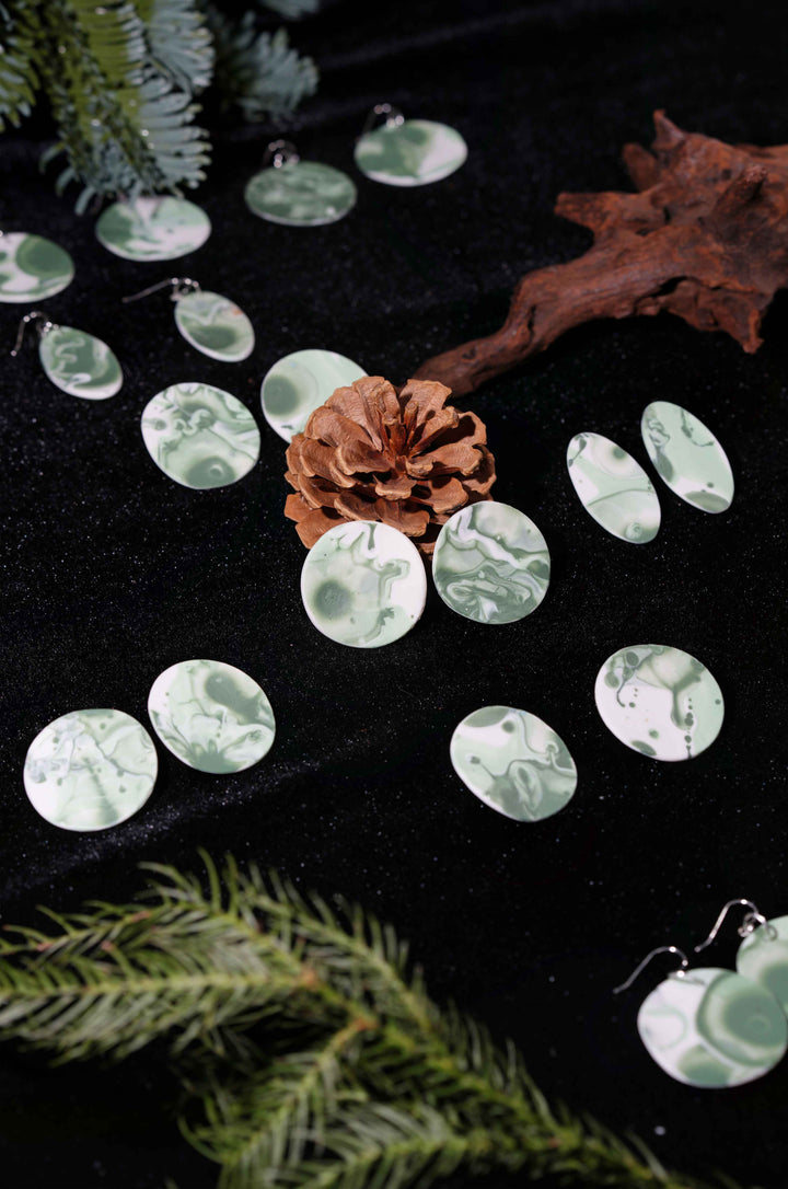Mossy Porcelain Earring