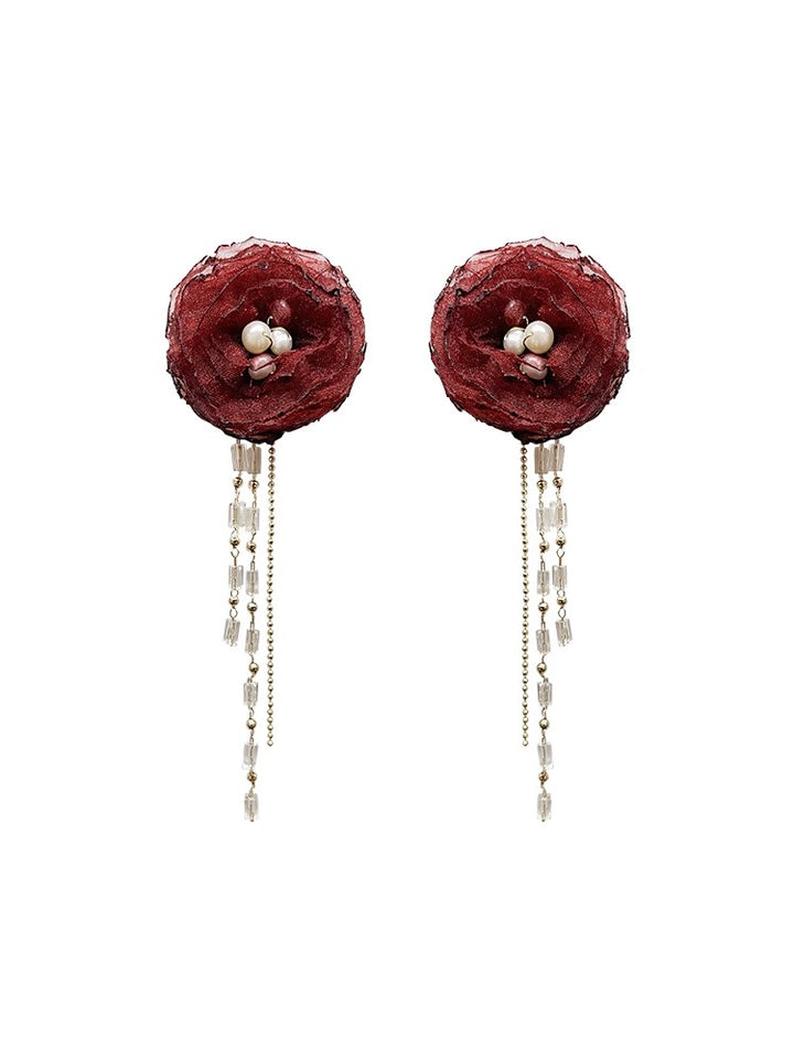 オーガンザパールのナチュラルバロックスタッドイヤリング