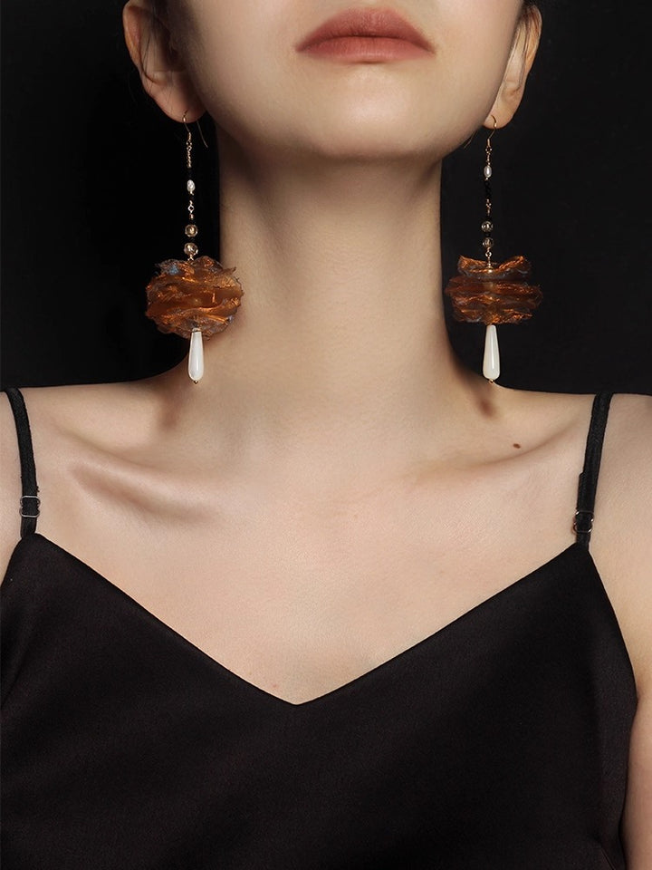 オーガンザパールトロカスコンクイヤリングフック