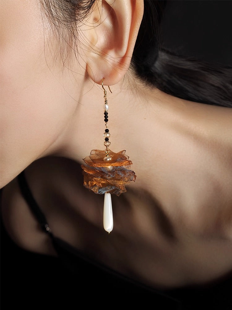 オーガンザパールトロカスコンクイヤリングフック