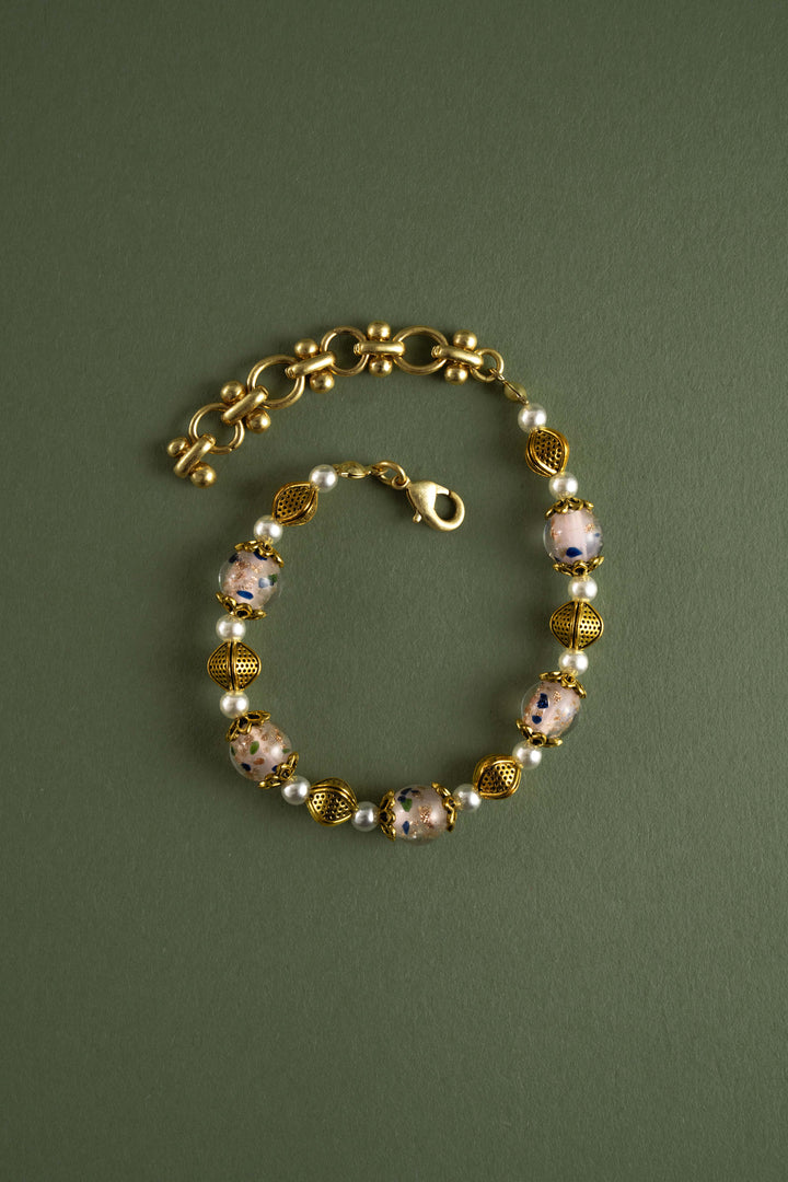 Pink Floral Liu Li & Pearl Bracelet