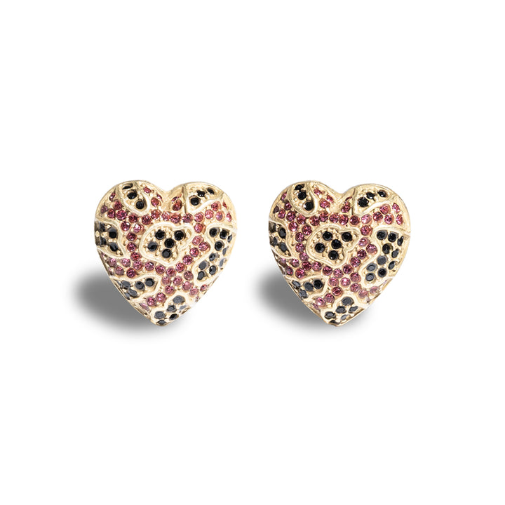 ピンクハート・ジェムストーン イヤリング