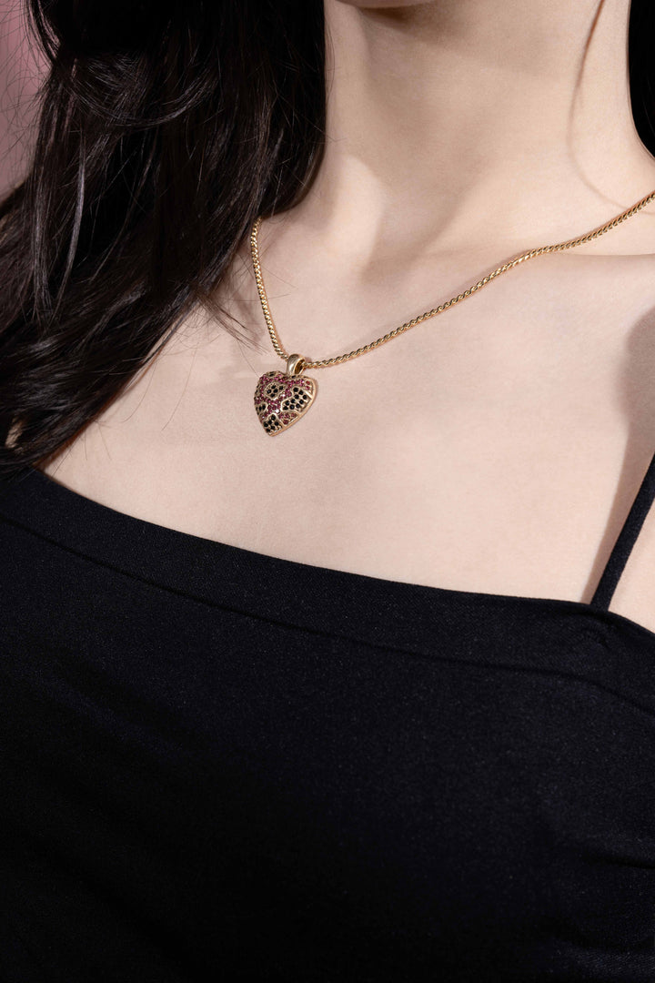 Pink Heart Gemstone Necklace