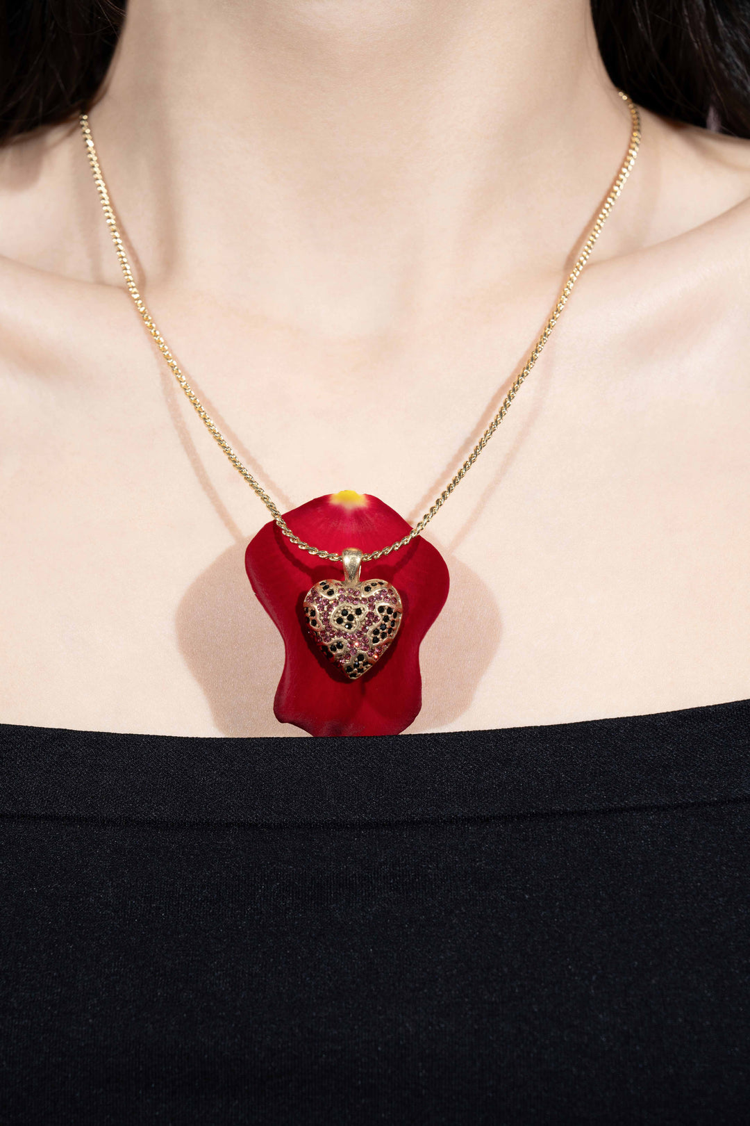 Pink Heart Gemstone Necklace