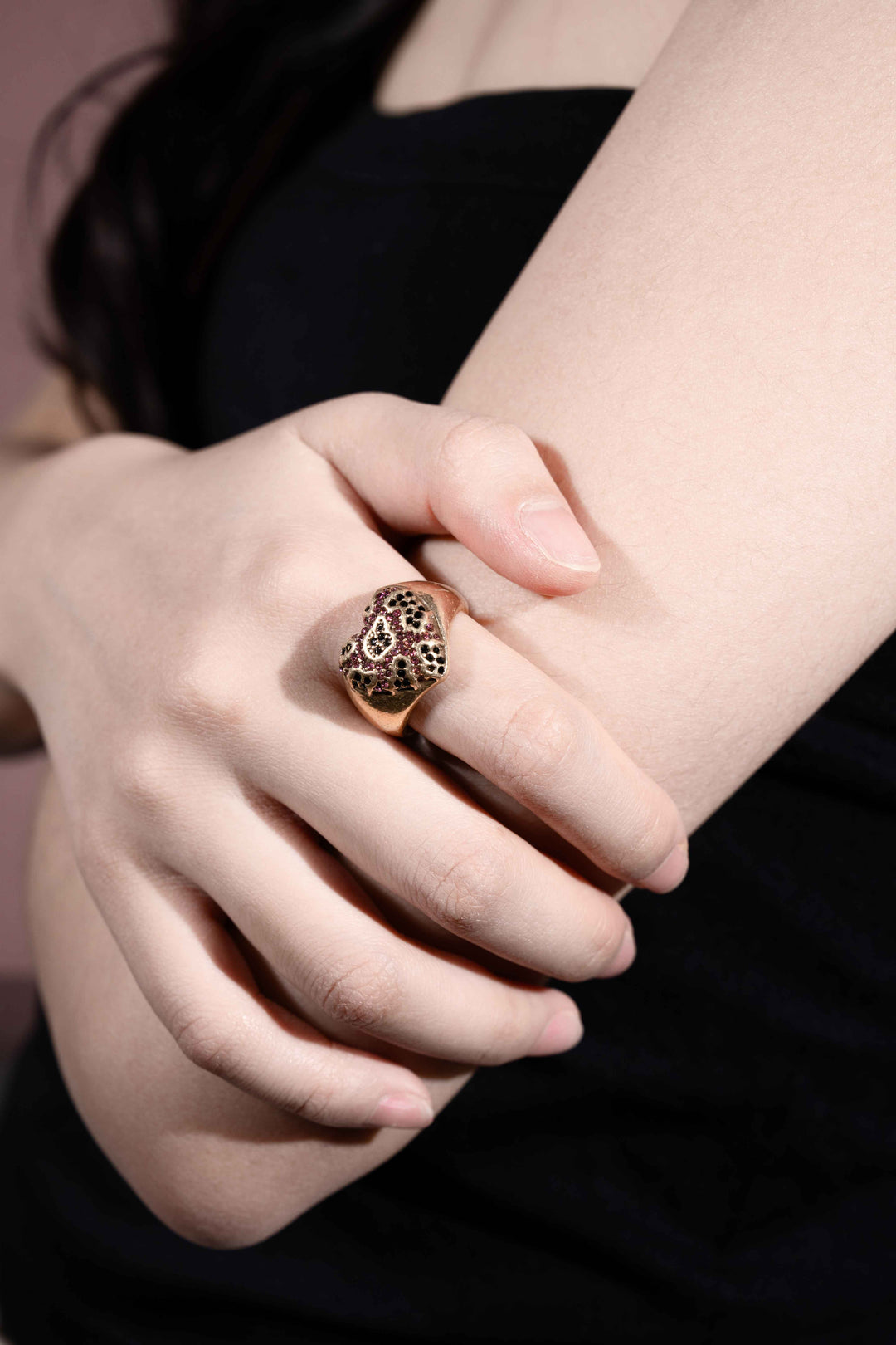 Pink Heart Gemstone Ring