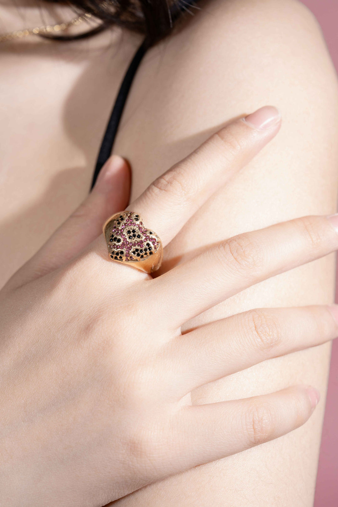 Pink Heart Gemstone Ring