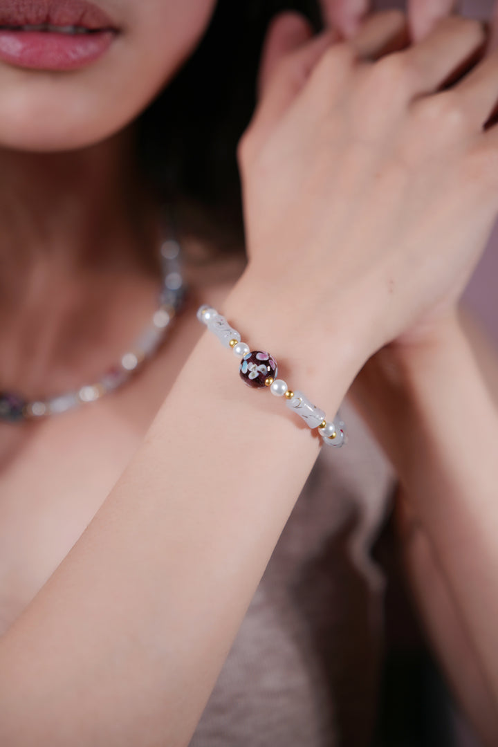 Purple Floral Liu Li Bracelet