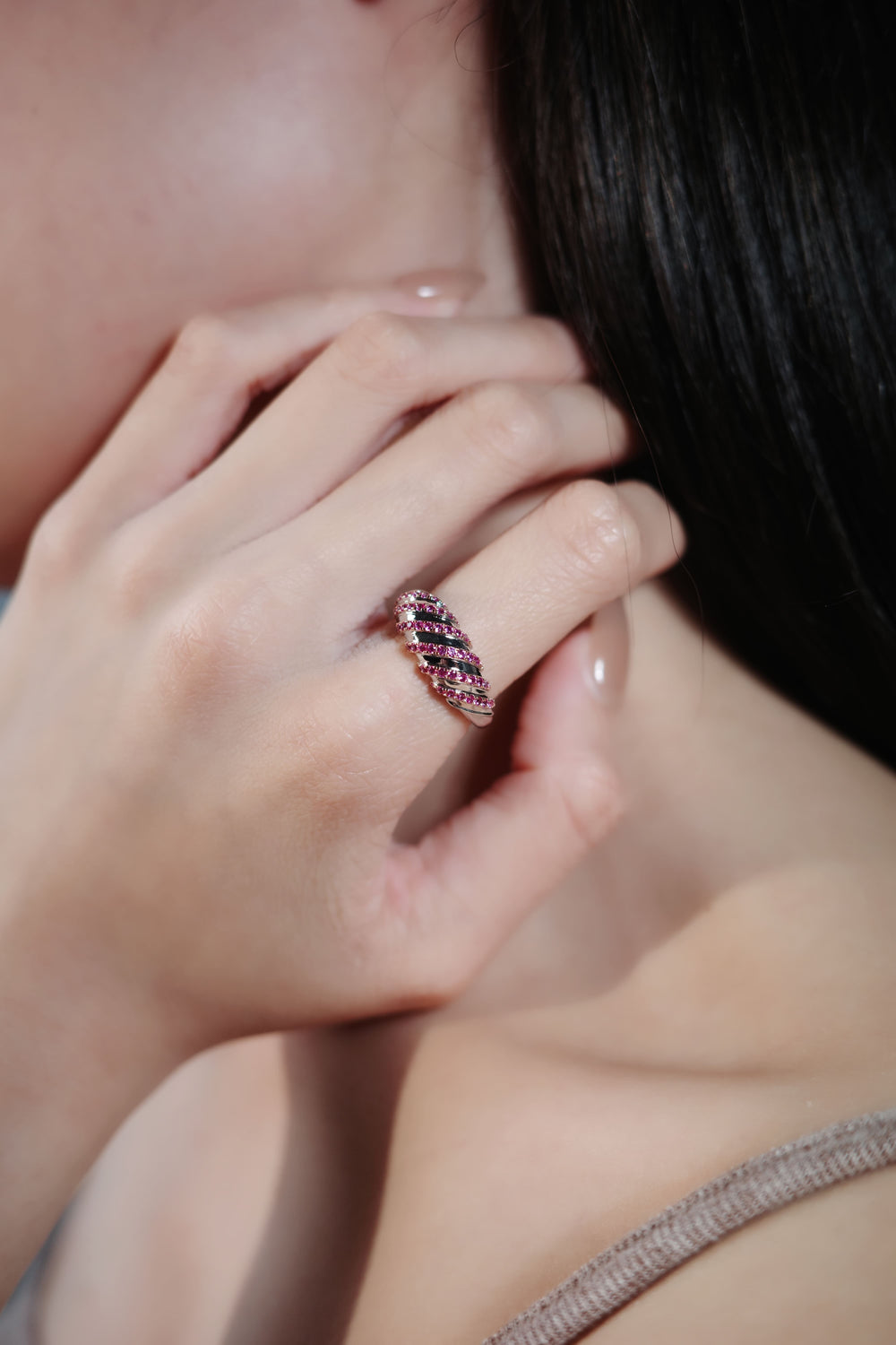 Rosé Swirl Ring in 925 Sterling Silver - BE FRUITFUL