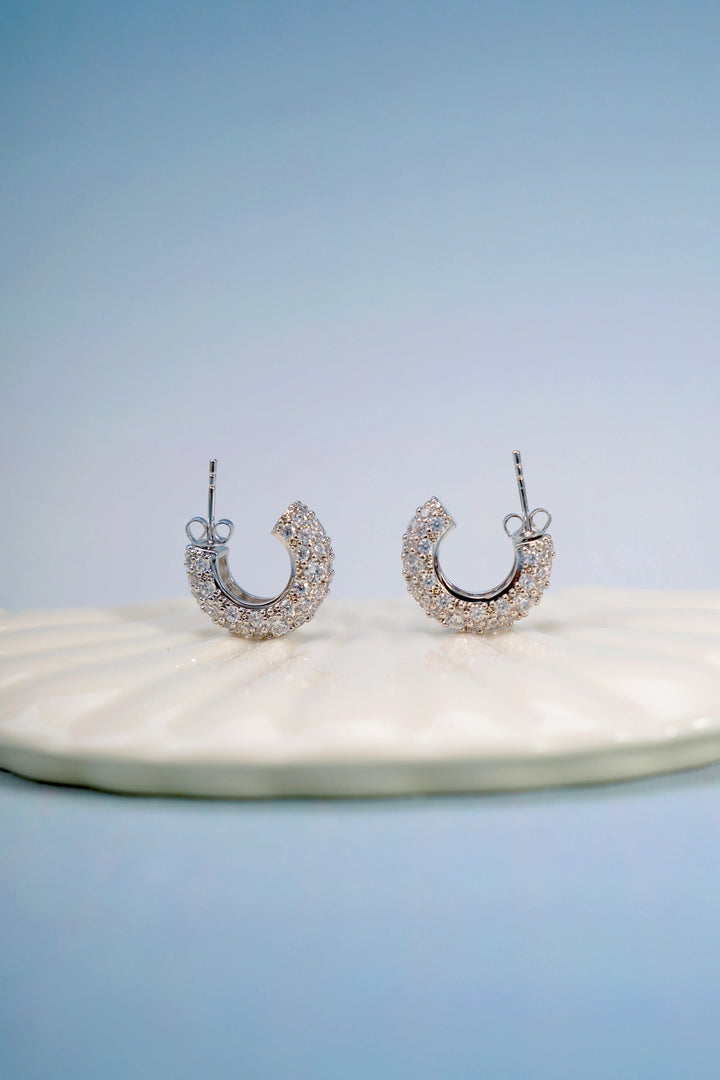 Éternelle Simple · Pavé Crystal Huggie Earrings