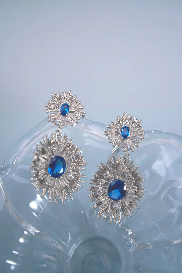 Éternelle Simple · Royal Blue Sunburst Earrings