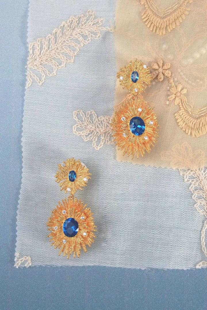 Éternelle Simple · Royal Blue Sunburst Earrings