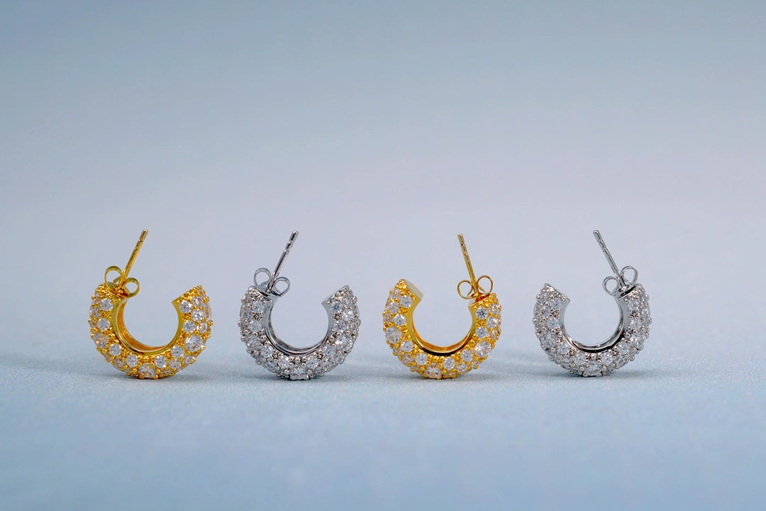 Éternelle Simple · Pavé Crystal Huggie Earrings
