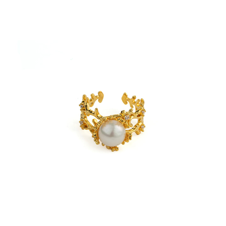 Seaweed Bloom Ring in Gold-Plated Brass - BE FRUITFUL