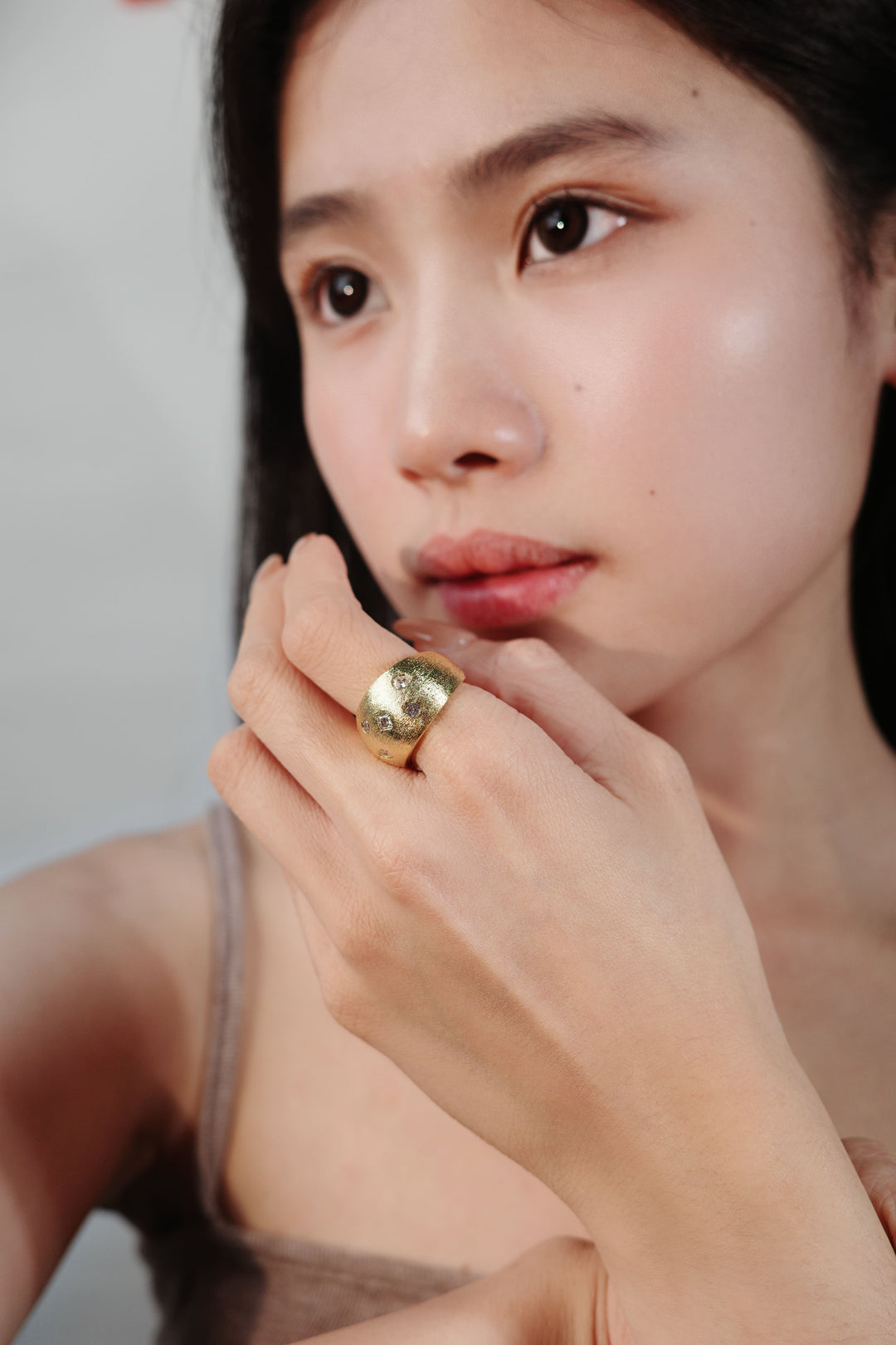 Starry Gold Ring in Gold-Plated Brass