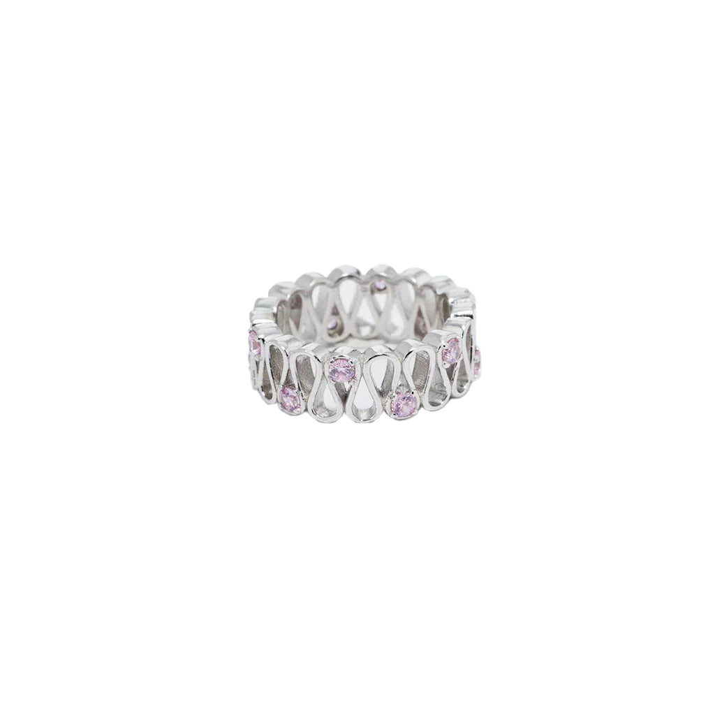 Tidal Bloom Ring in 925 Sterling Silver