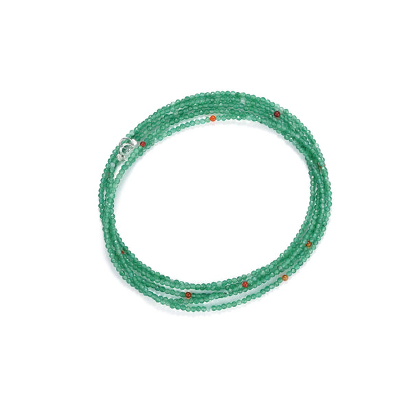 Green Chalcedony Handmade Beaded Necklace in 925 Sterling Silver - BE FRUITFUL