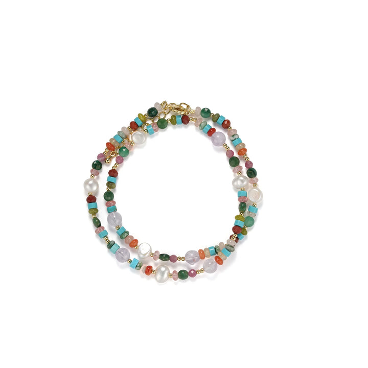 Arco-baleno Handmade Beaded Necklace in 925 Sterling Silver - BE FRUITFUL