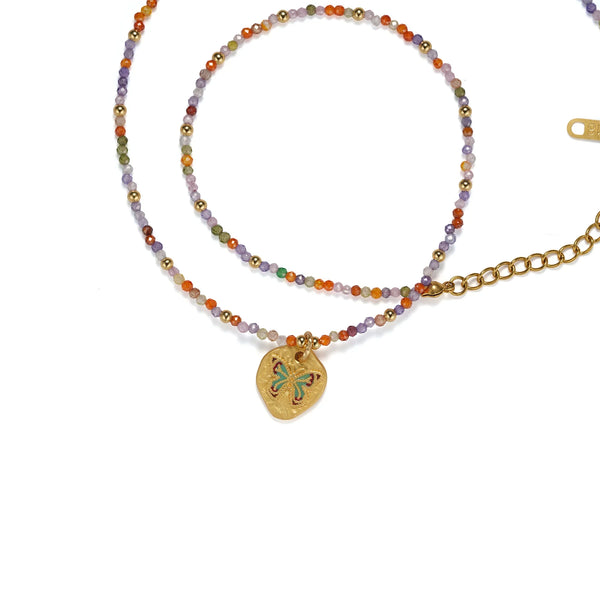 Ftura Handmade Beaded Necklace in 925 Sterling Silver - BE FRUITFUL