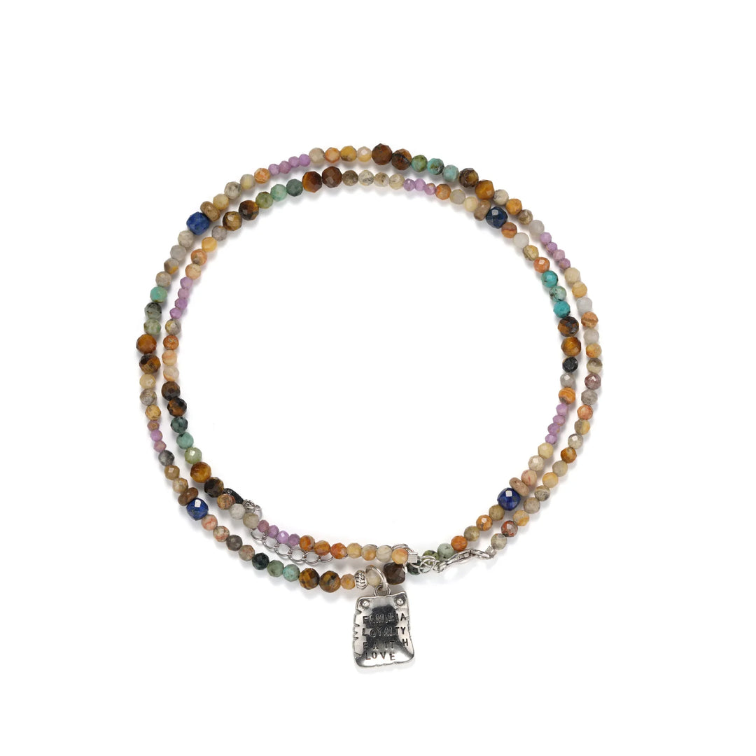 Multi Beaded Necklace in 925 Sterling Silver - BE FRUITFUL