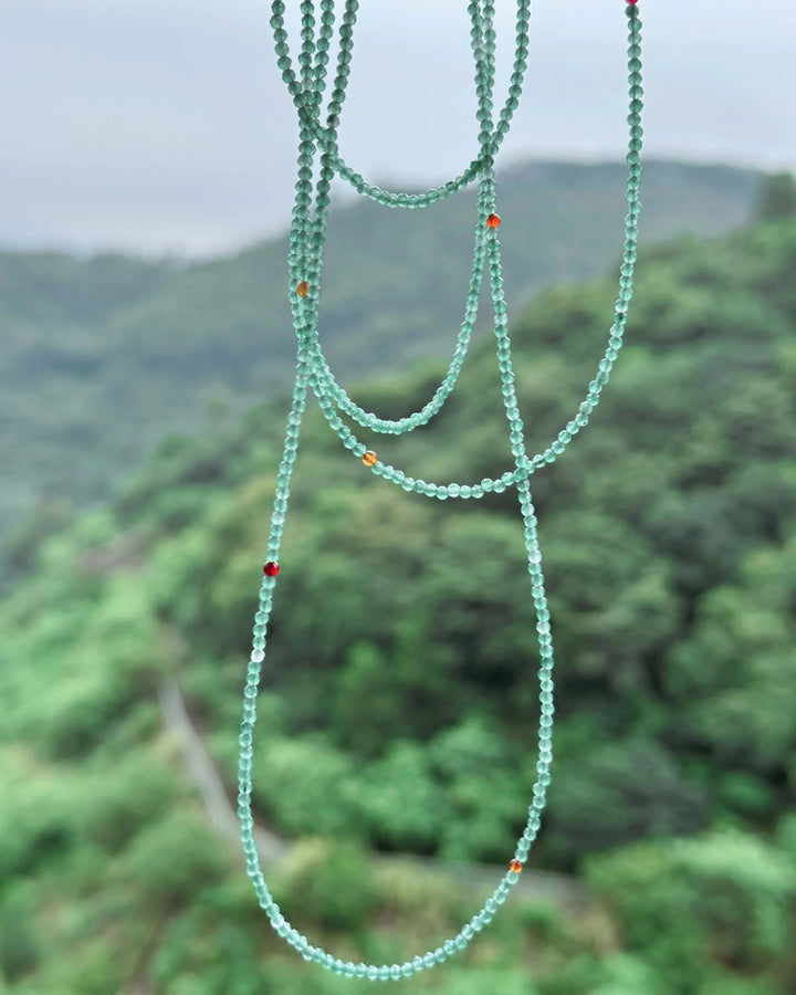 Green Chalcedony Handmade Beaded Necklace in 925 Sterling Silver - BE FRUITFUL