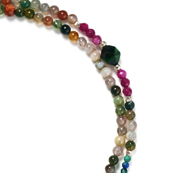 Multi beaded Necklace in 925 Sterling Silver - BE FRUITFUL