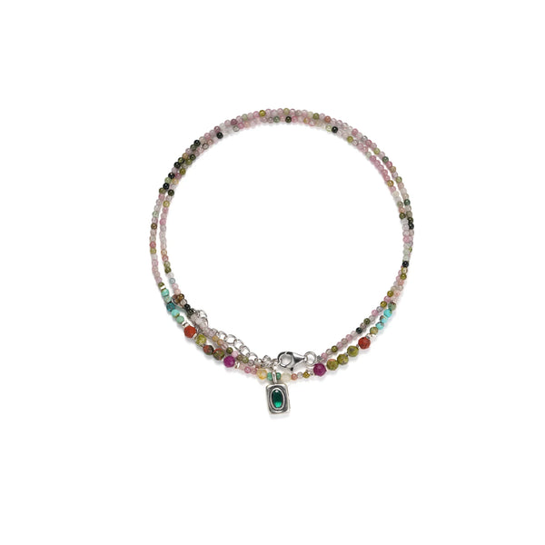 Tourmaline Beaded Necklace in 925 Sterling Silver - BE FRUITFUL