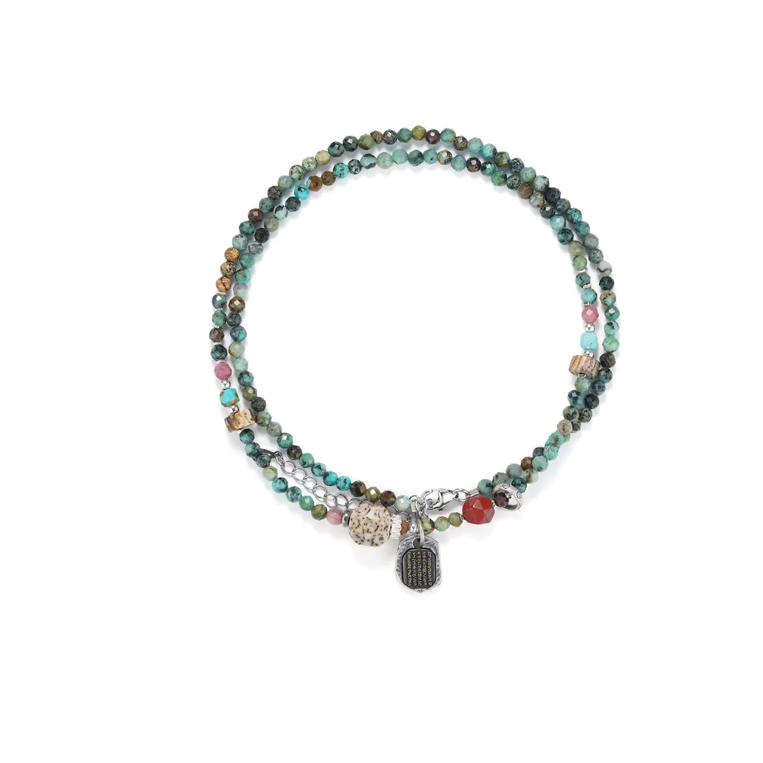 Handmade Multi-Gems Necklace in 925 Sterling Silver - BE FRUITFUL