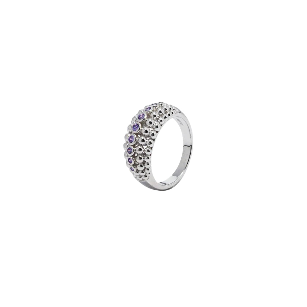 Violet Waltz Ring in 925 Sterling Silver