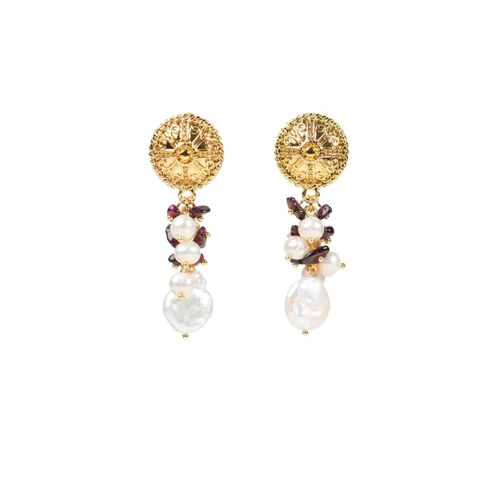 Melted Relic · Coin Pearl Drop Earrings
