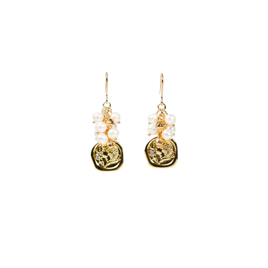 Melted Relic · Coin Pearl Earrings