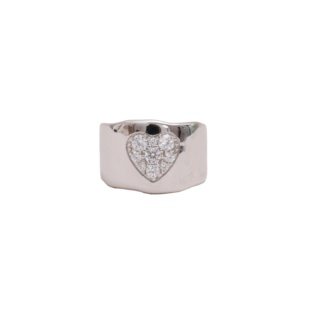 Éternelle Simple · Heart Signet Wide Band Ring