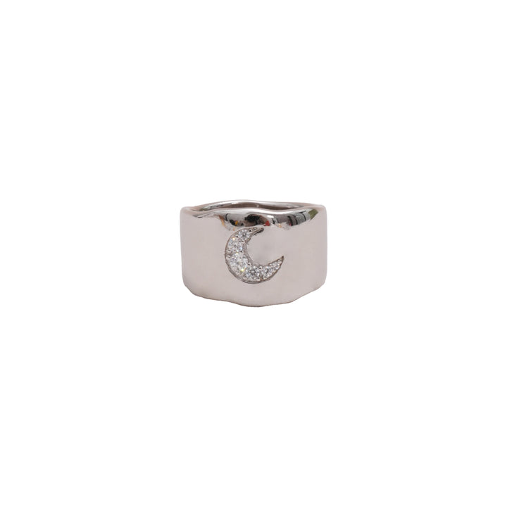 Éternelle Simple · Moon Signet Wide Band Ring
