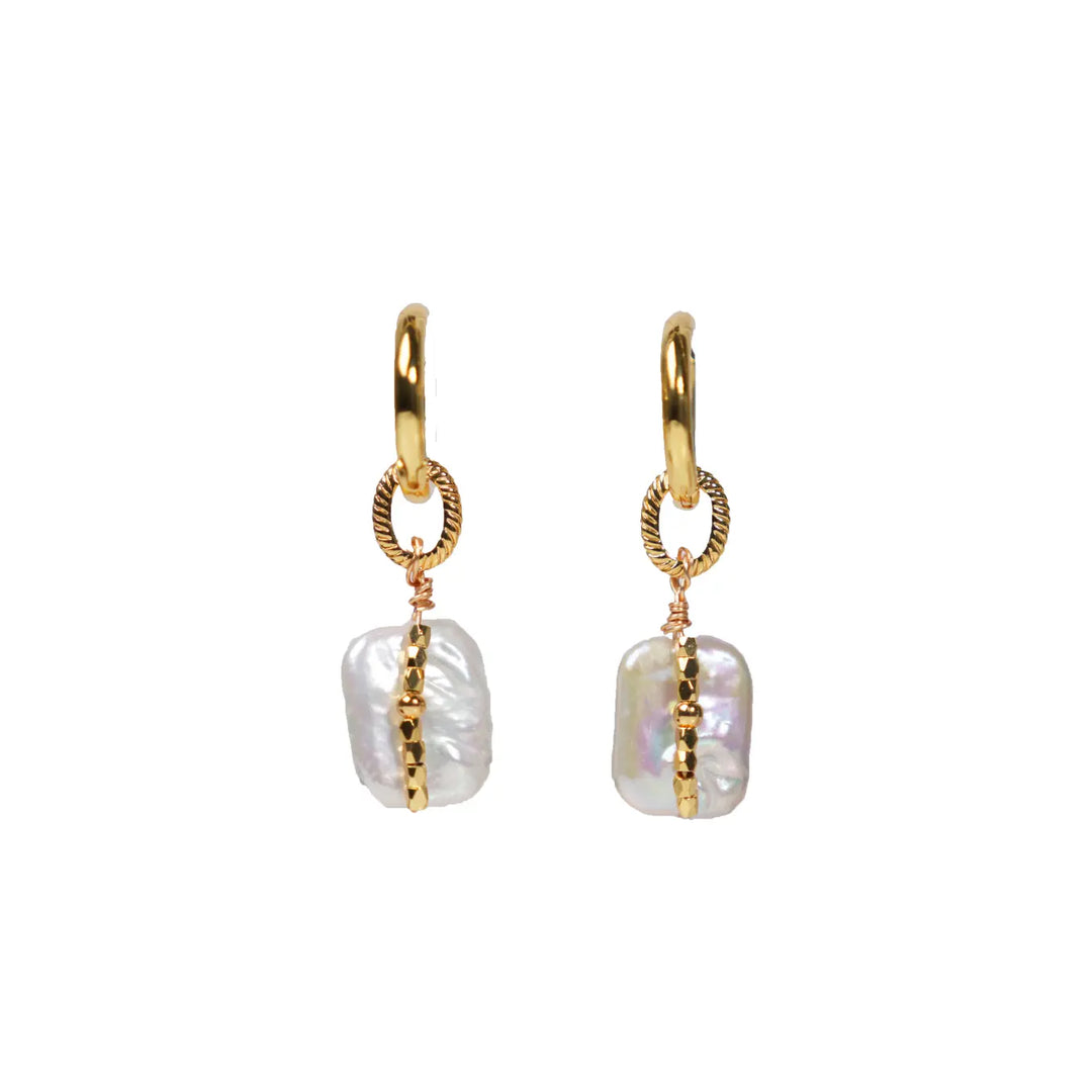 Melted Relic ·  Petite Baroque Pearl Hoop Earrings