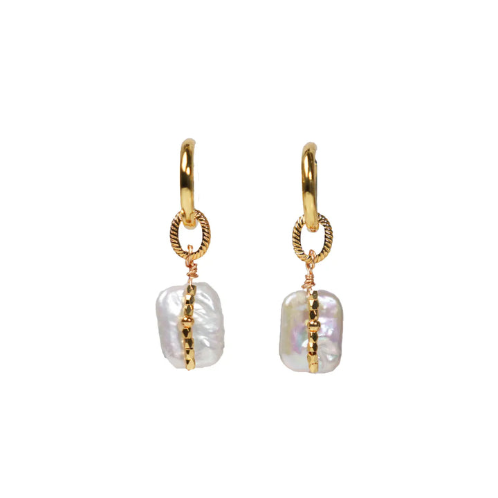 Melted Relic ·  Petite Baroque Pearl Hoop Earrings