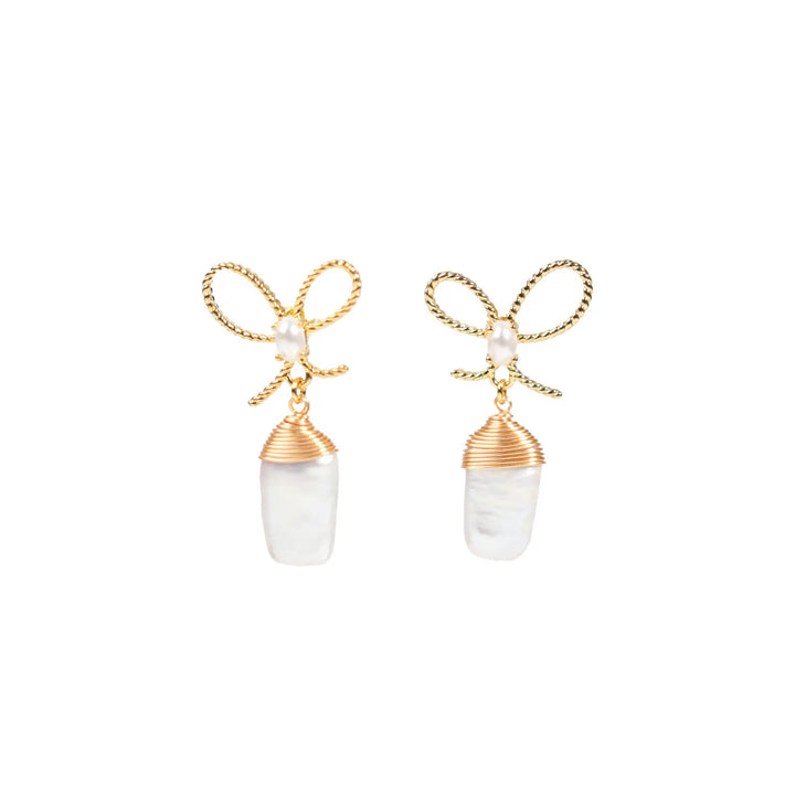 Melted Relic · Ribbon Pearl Earrings